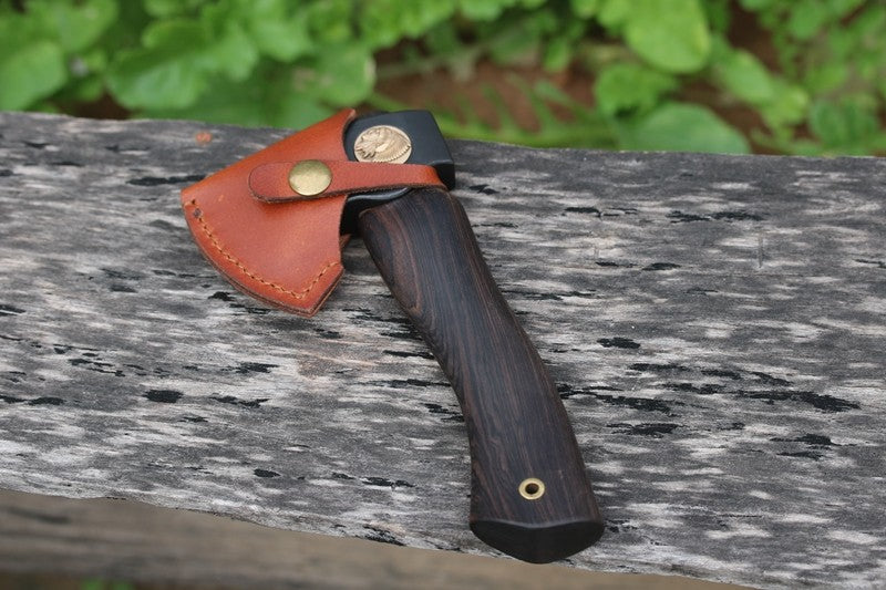 Mini Indians Style Tomahawk Outdoor EDC Axe Hand Tool Ebony Handle 440C Steel