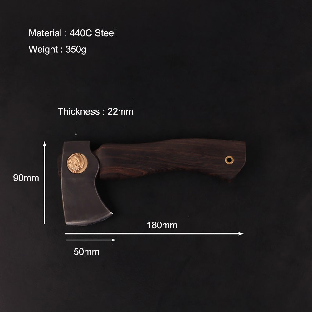 Mini Indians Style Tomahawk Outdoor EDC Axe Hand Tool Ebony Handle 440C Steel