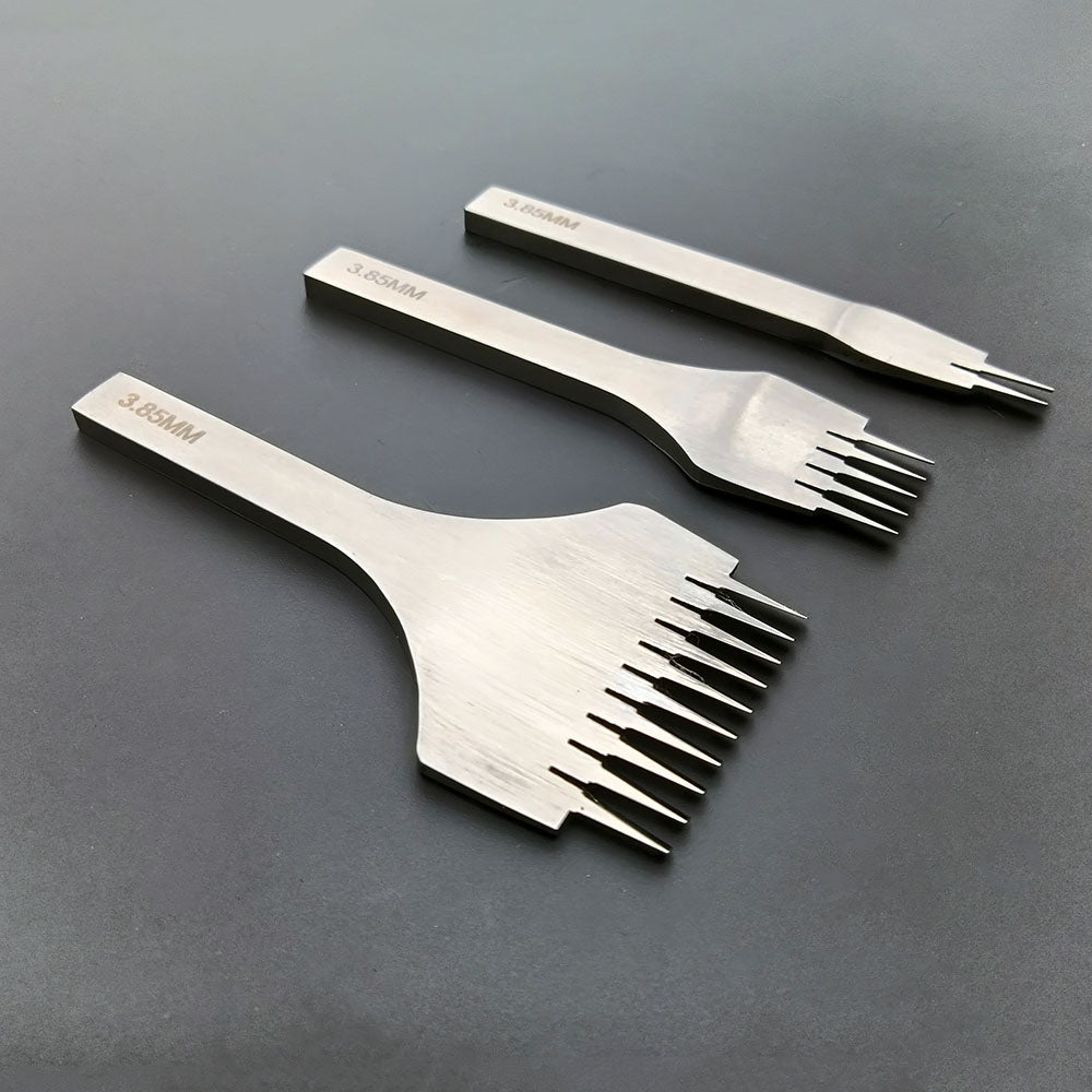 Kit de herramientas de punzón y cincel para coser cuero estilo francés, juego de 2 + 5 + 10 puntas