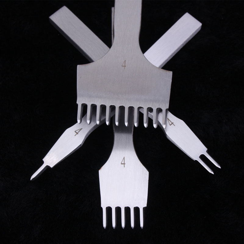 Quality Leather Craft Tools Hole Punches Stitching Punch Tool Set 1+2+5+10 Prong