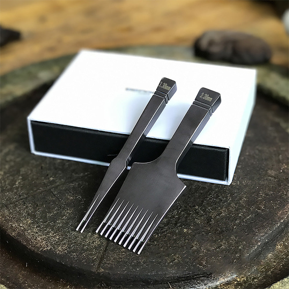 French Style leather Craft Black Color Pricking Irons Stitching Lacing Punch Chisel Tool Baver & Beagle Co-Branded