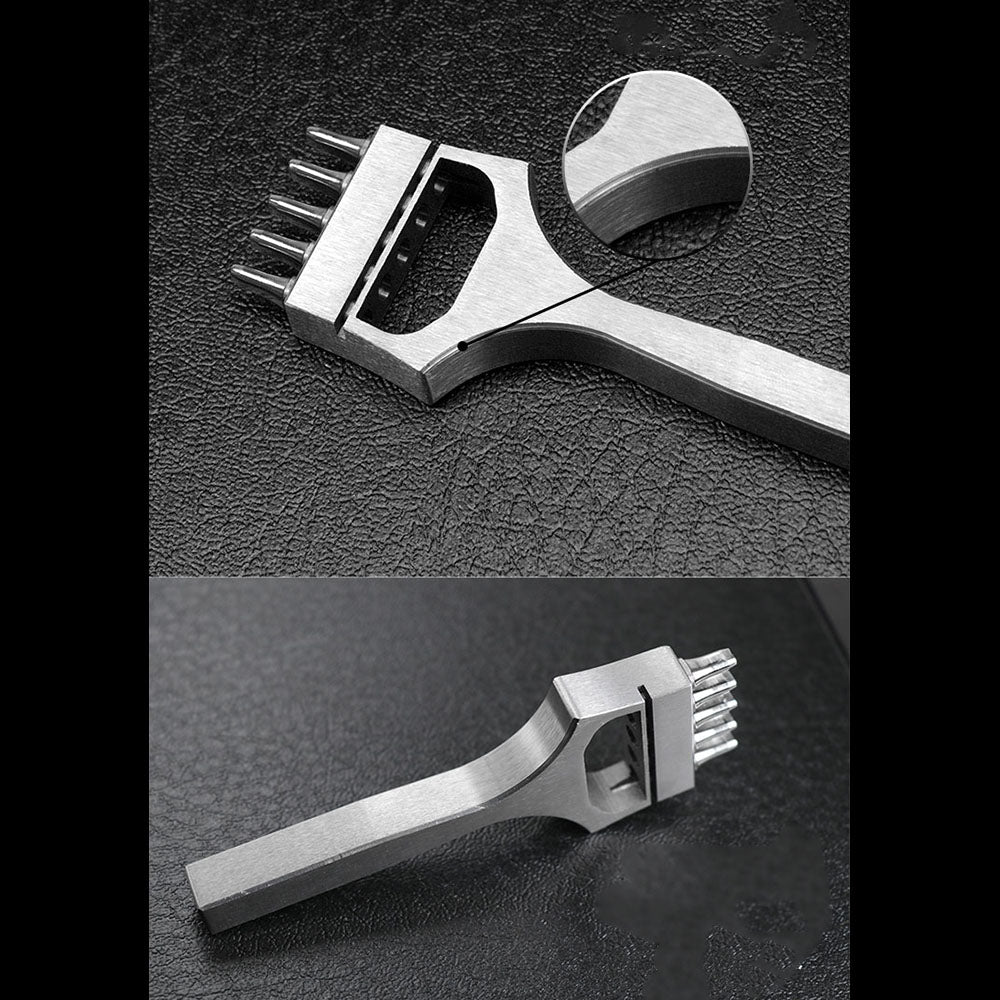 Leather Craft Watch Band strap Oval Hole Punch Tools Stitching 5 Prong Eyelet Cutter head removable chisel Tool/set