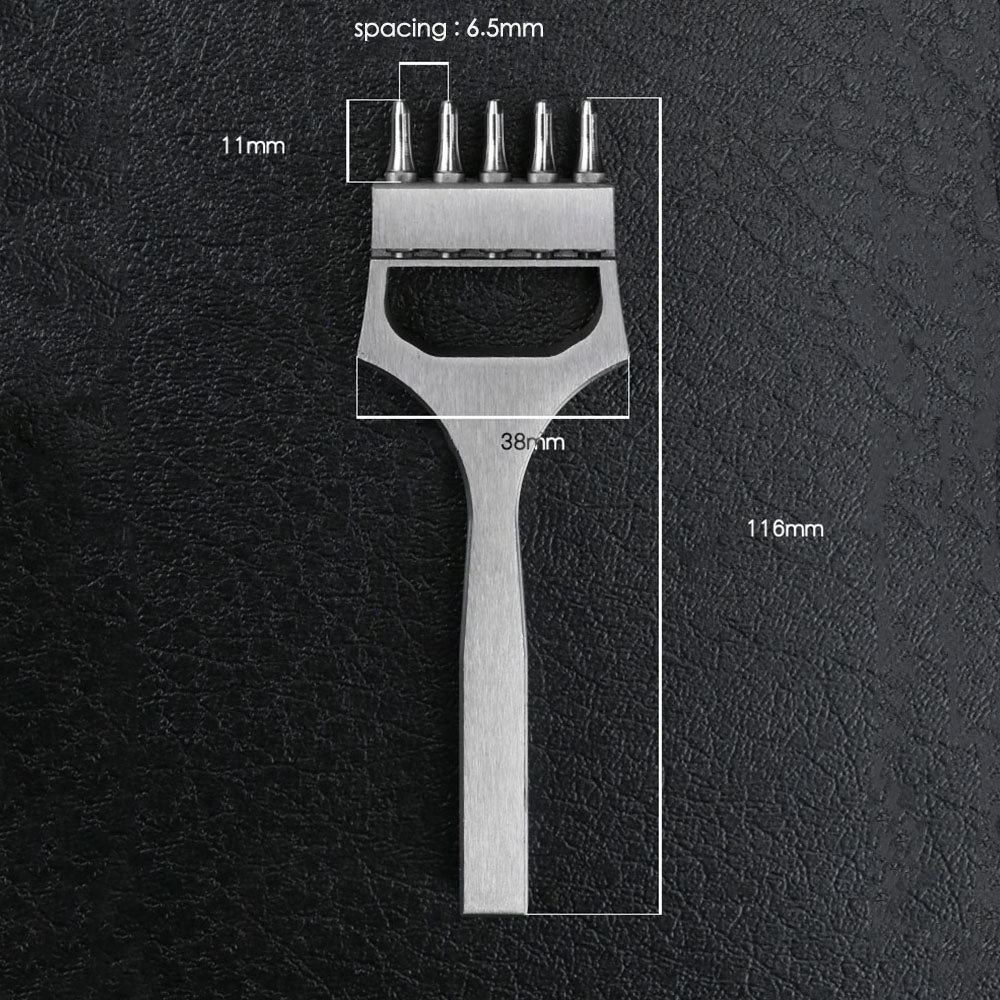 Leather Craft Watch Band strap Oval Hole Punch Tools Stitching 5 Prong Eyelet Cutter head removable chisel Tool/set