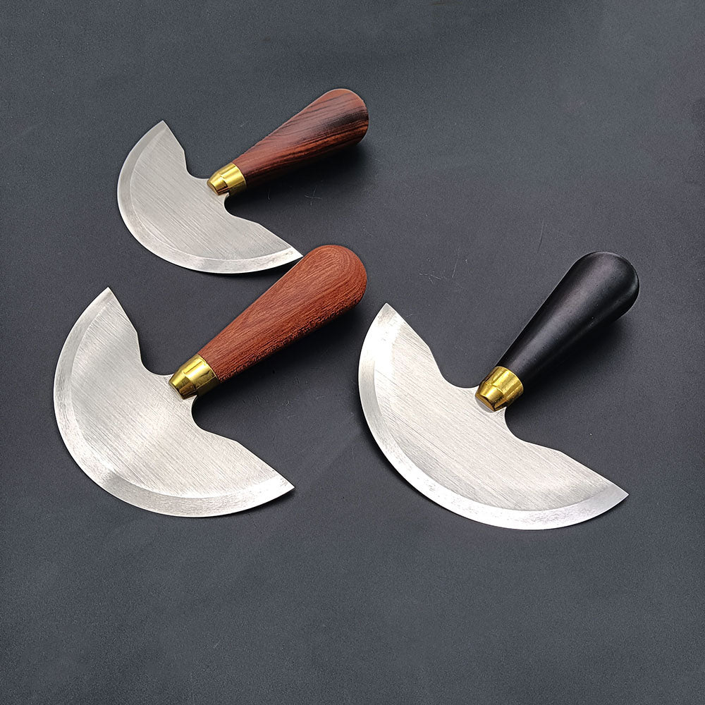 Professional half round blade leathercraft knife wood handle skiving cutter Tool