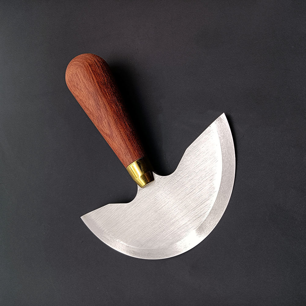 Professional half round blade leathercraft knife wood handle skiving cutter Tool