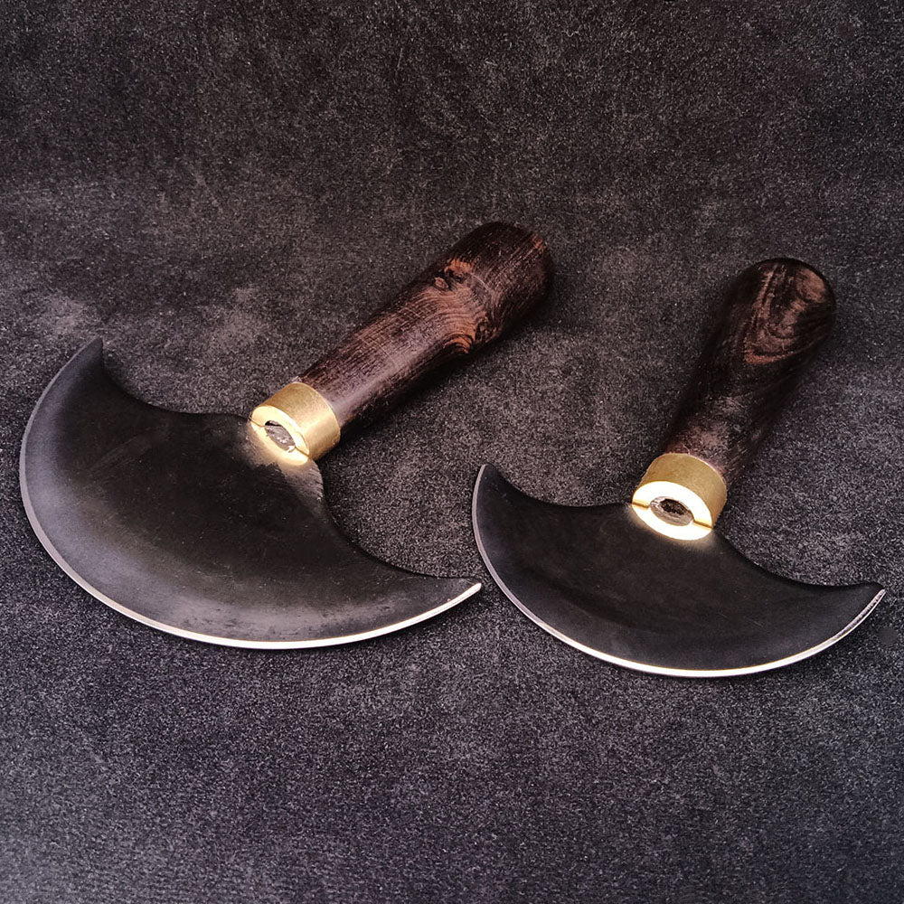 Halbrunde Klinge Lederhandwerksmesser, Ebenholzgriff, Schälschneider, Werkzeug
