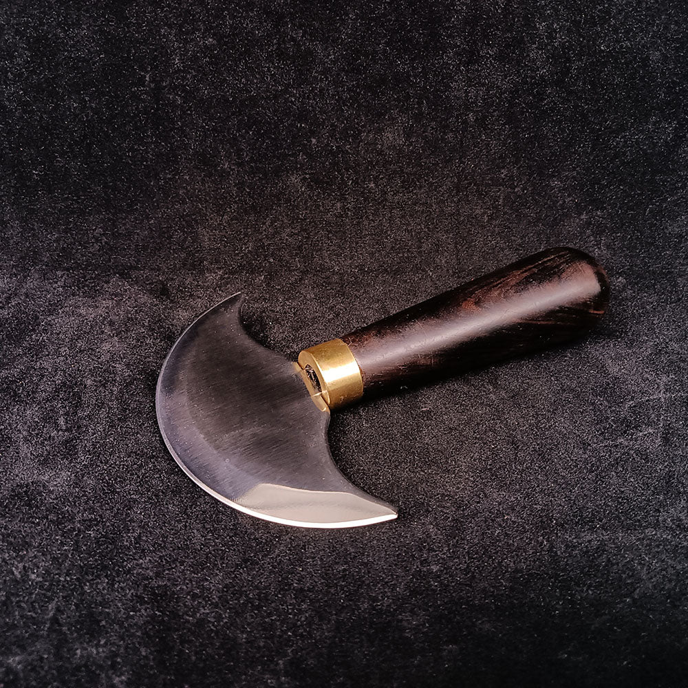 Halbrunde Klinge Lederhandwerksmesser, Ebenholzgriff, Schälschneider, Werkzeug