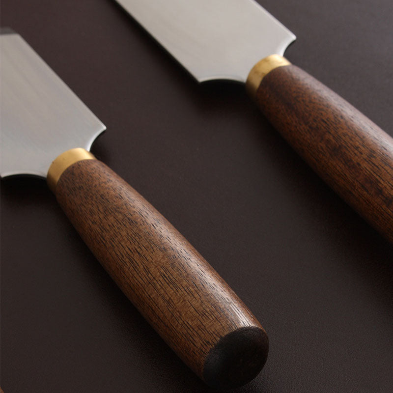 Leather Craft Walnut Wooden Handle Japanese Style Cutter Skiving Knife Tool