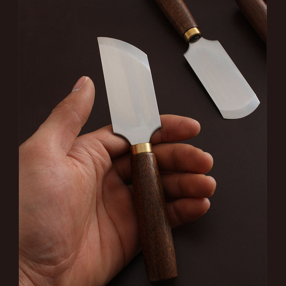 Leather Craft Walnut Wooden Handle Japanese Style Cutter Skiving Knife Tool