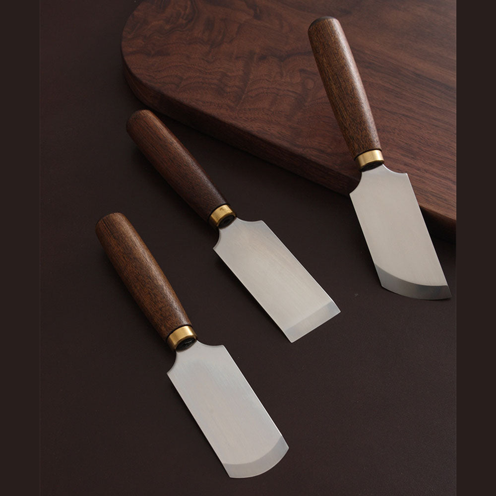 Leather Craft Walnut Wooden Handle Japanese Style Cutter Skiving Knife Tool
