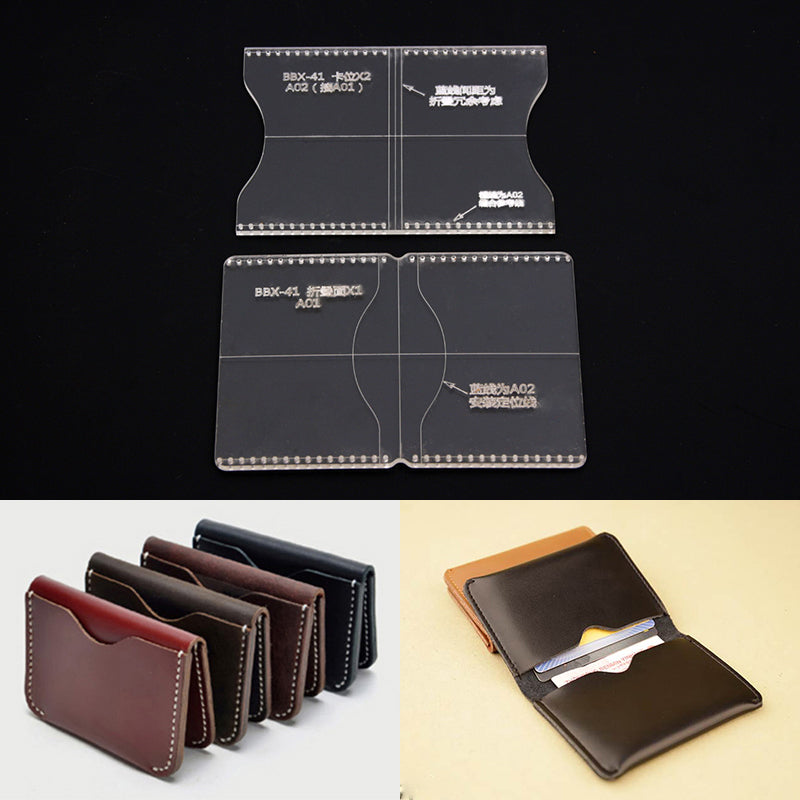 Acryl-Schablonen für Lederhandwerk, einfaches Muster für Geldbörsen und Taschen, DIY