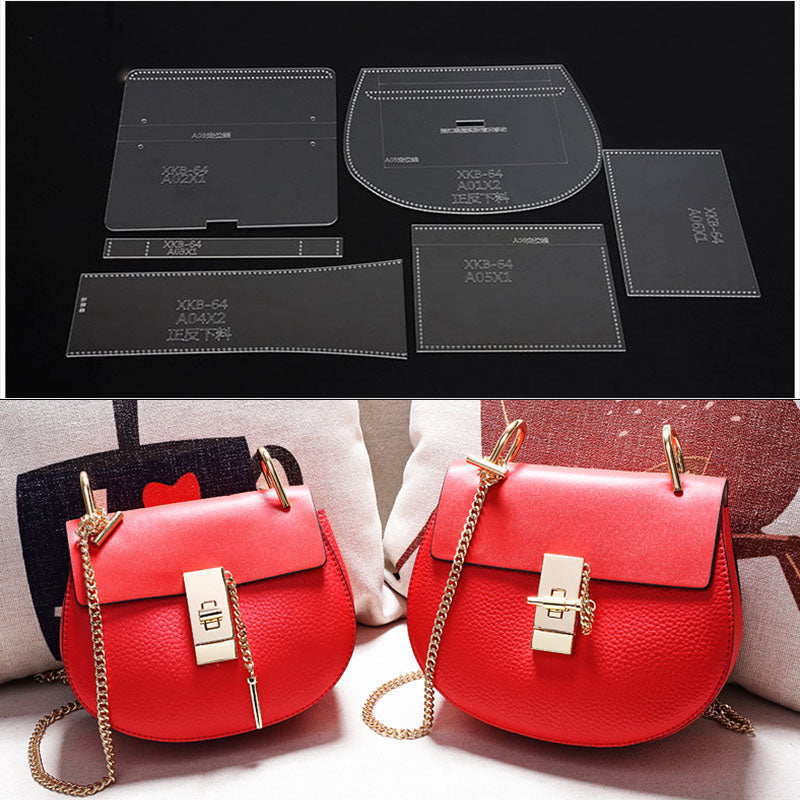 Leder Handwerk Klar Acryl schulter tasche handtasche Muster Schablone Vorlage XKB