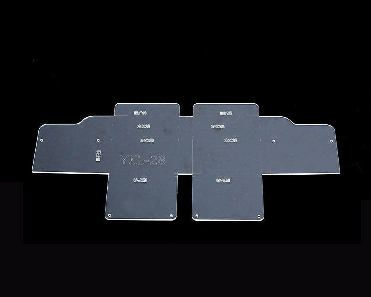 Plantilla de patrón de billetera plegada de acrílico transparente para manualidades de cuero YKL-28