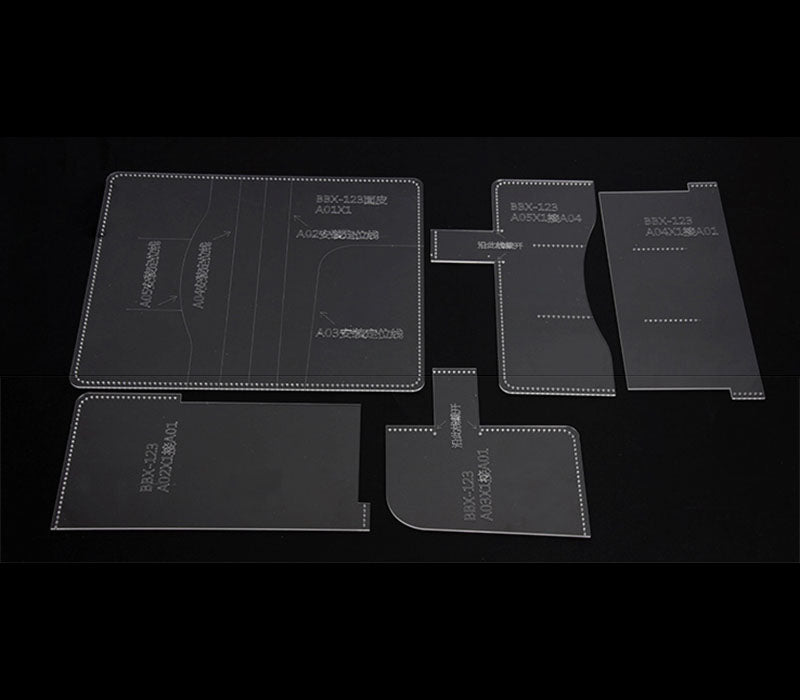 Estuche para cuadernos de acrílico Plantilla Modelo de patrón para artesanía en cuero BBX-123