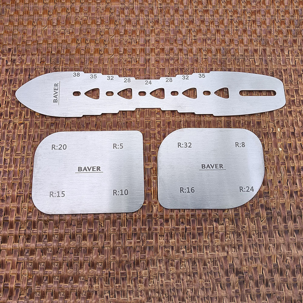 LeatherCraft Gürtelstanzer, Lochabstandsschablone mit Bogenfilet-Designlineal-Set, US