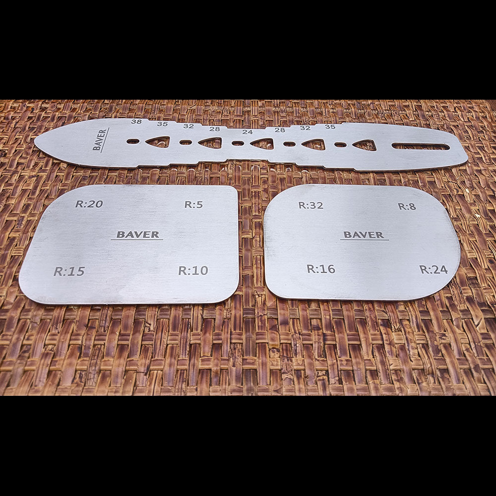LeatherCraft Gürtelstanzer, Lochabstandsschablone mit Bogenfilet-Designlineal-Set, US