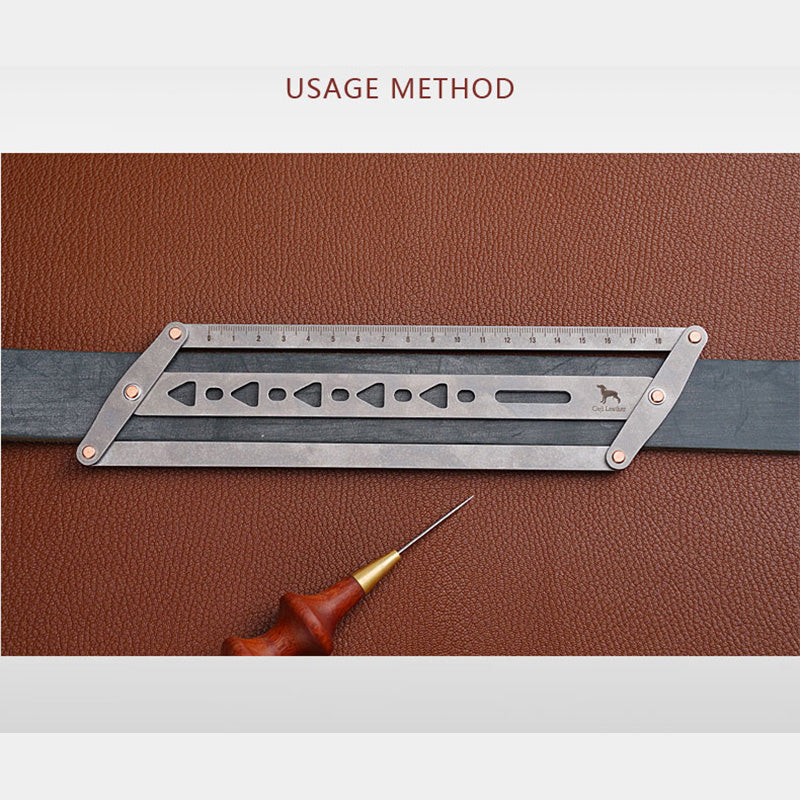 Leather Craft Belt Positioning Auxiliary Ruler handmade Punch Hole Spacing Tools