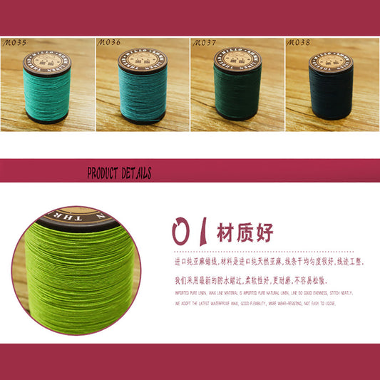 Professional pure Linen waxed Thread 0.55mm 150M hand sewing leather craft work