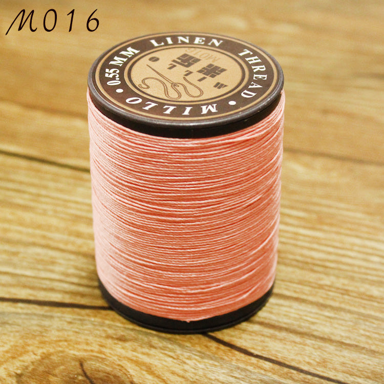 Hilo encerado de lino puro profesional de 0,55 mm, 150 m, para coser a mano trabajos de artesanía en cuero