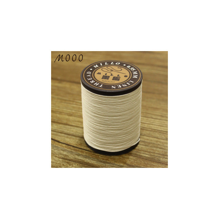 Hilo encerado de lino puro profesional de 0,55 mm, 150 m, para coser a mano trabajos de artesanía en cuero