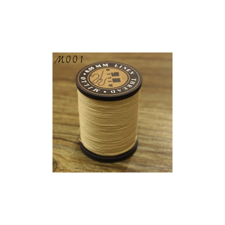 Hilo encerado de lino puro profesional de 0,55 mm, 150 m, para coser a mano trabajos de artesanía en cuero