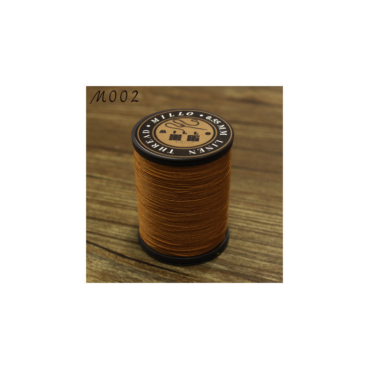 Hilo encerado de lino puro profesional de 0,55 mm, 150 m, para coser a mano trabajos de artesanía en cuero