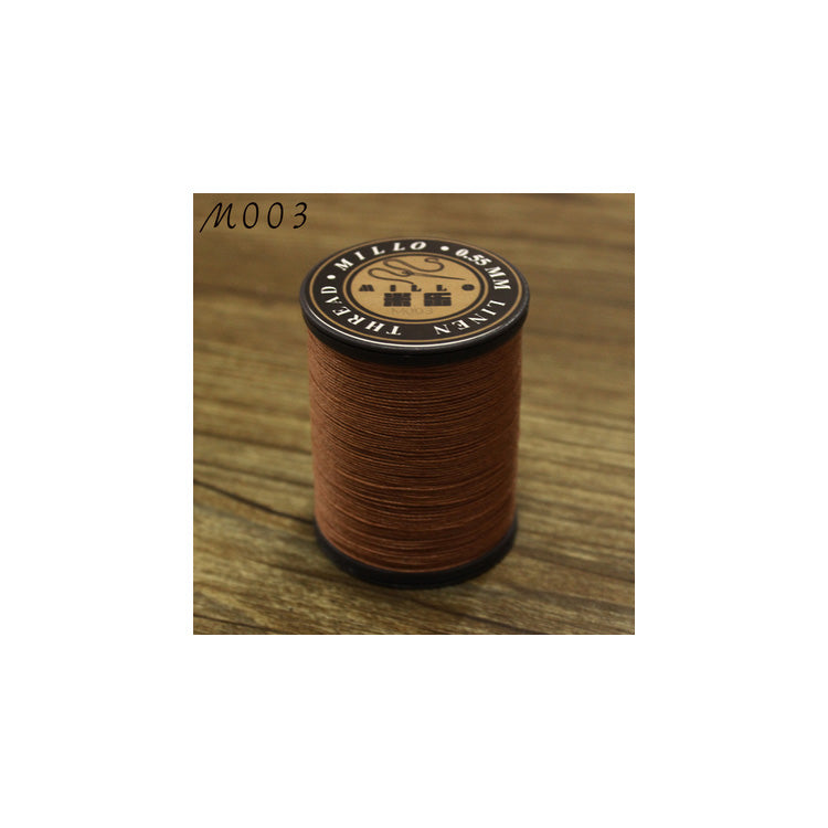 Hilo encerado de lino puro profesional de 0,55 mm, 150 m, para coser a mano trabajos de artesanía en cuero