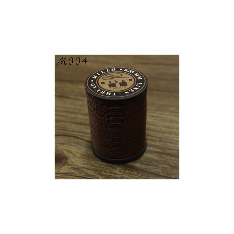 Hilo encerado de lino puro profesional de 0,55 mm, 150 m, para coser a mano trabajos de artesanía en cuero