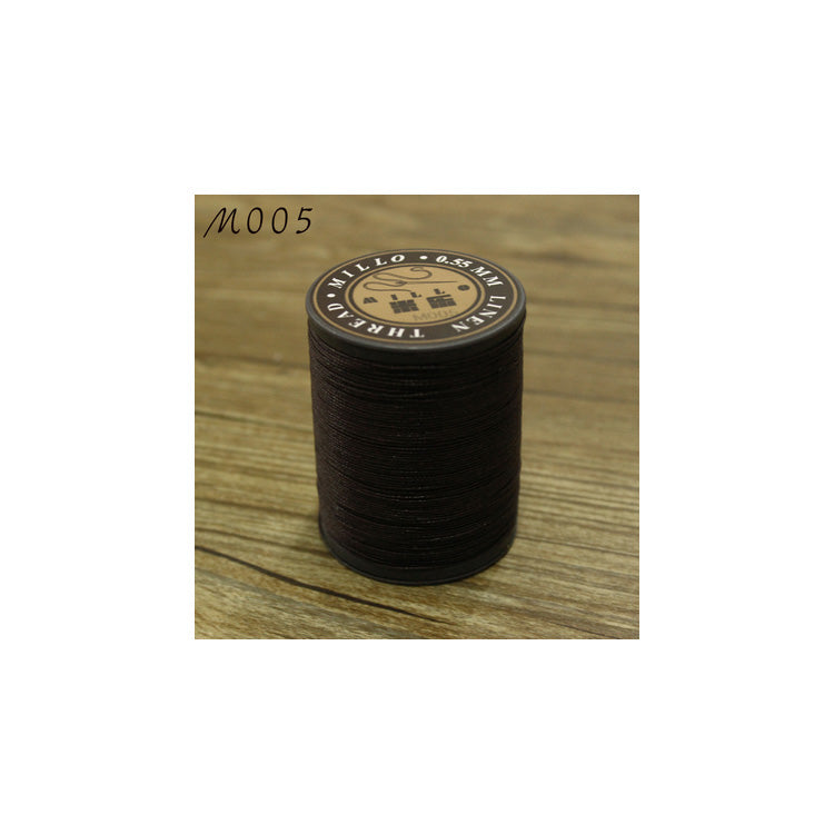 Hilo encerado de lino puro profesional de 0,55 mm, 150 m, para coser a mano trabajos de artesanía en cuero