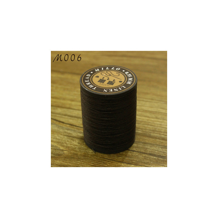 Hilo encerado de lino puro profesional de 0,55 mm, 150 m, para coser a mano trabajos de artesanía en cuero