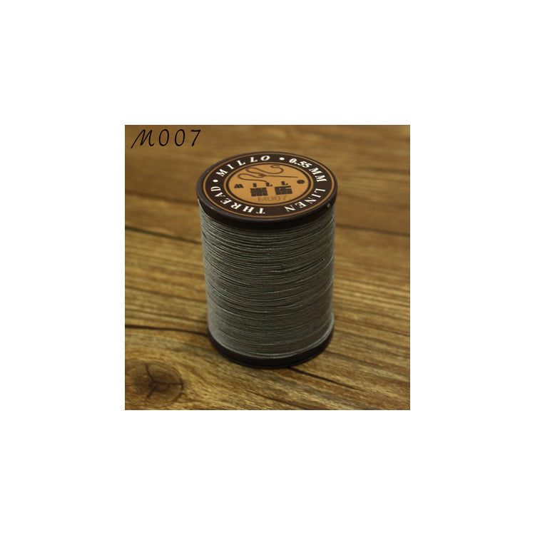 Hilo encerado de lino puro profesional de 0,55 mm, 150 m, para coser a mano trabajos de artesanía en cuero