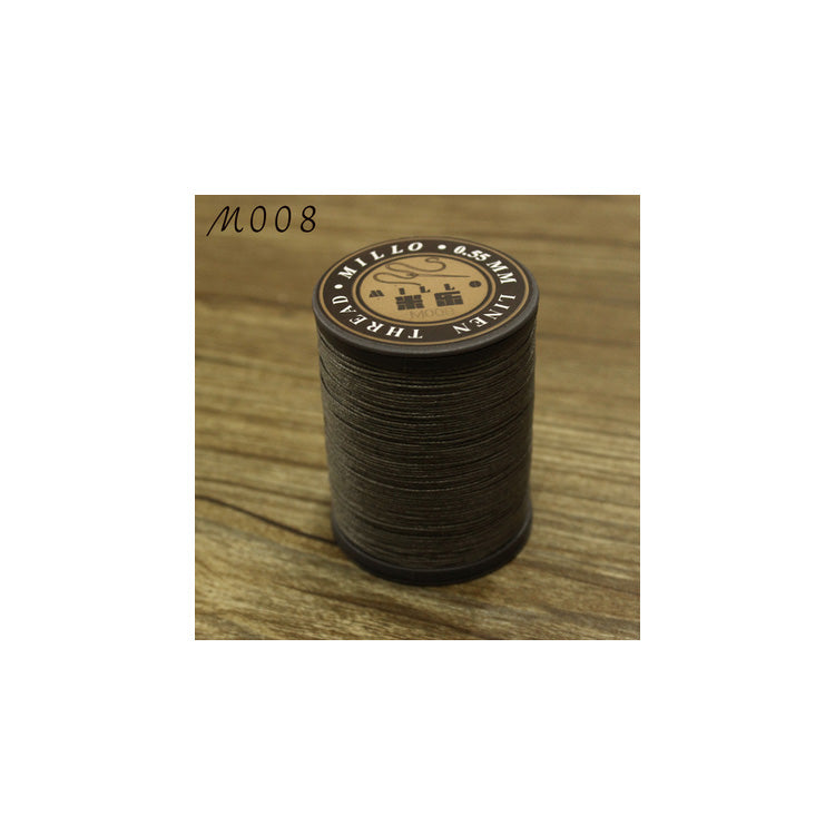 Hilo encerado de lino puro profesional de 0,55 mm, 150 m, para coser a mano trabajos de artesanía en cuero