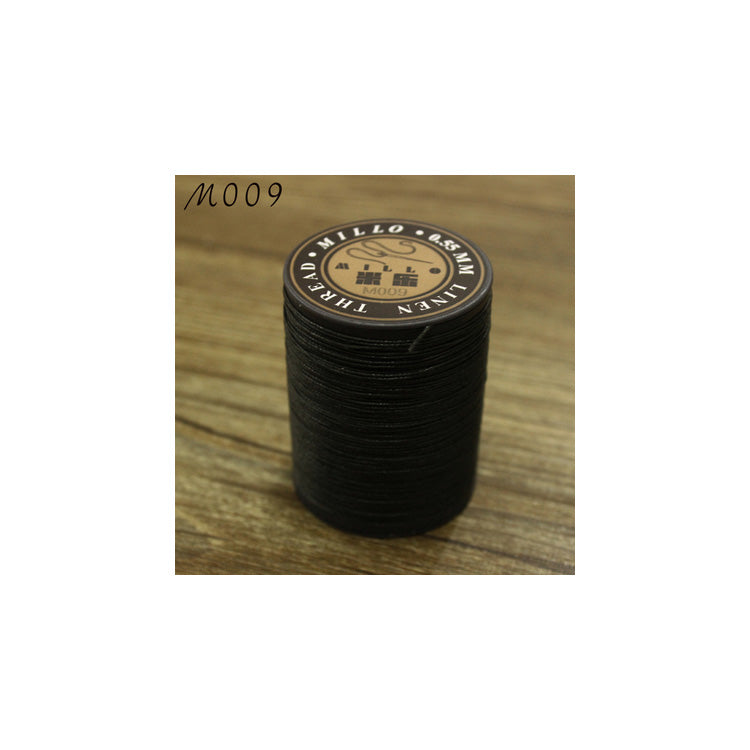 Hilo encerado de lino puro profesional de 0,55 mm, 150 m, para coser a mano trabajos de artesanía en cuero