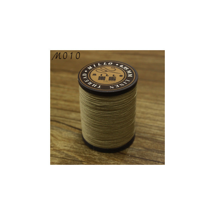 Hilo encerado de lino puro profesional de 0,55 mm, 150 m, para coser a mano trabajos de artesanía en cuero