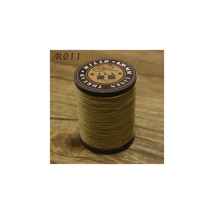 Hilo encerado de lino puro profesional de 0,55 mm, 150 m, para coser a mano trabajos de artesanía en cuero