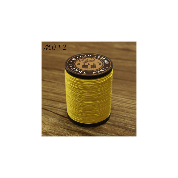 Hilo encerado de lino puro profesional de 0,55 mm, 150 m, para coser a mano trabajos de artesanía en cuero