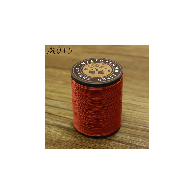 Hilo encerado de lino puro profesional de 0,55 mm, 150 m, para coser a mano trabajos de artesanía en cuero