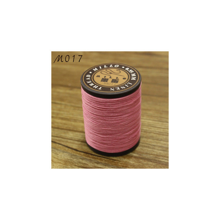 Hilo encerado de lino puro profesional de 0,55 mm, 150 m, para coser a mano trabajos de artesanía en cuero