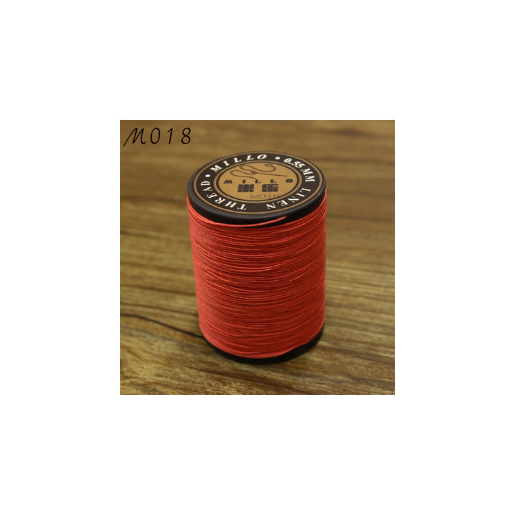 Hilo encerado de lino puro profesional de 0,55 mm, 150 m, para coser a mano trabajos de artesanía en cuero