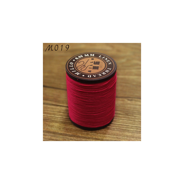 Hilo encerado de lino puro profesional de 0,55 mm, 150 m, para coser a mano trabajos de artesanía en cuero
