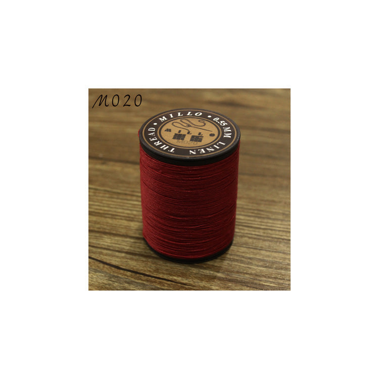 Hilo encerado de lino puro profesional de 0,55 mm, 150 m, para coser a mano trabajos de artesanía en cuero