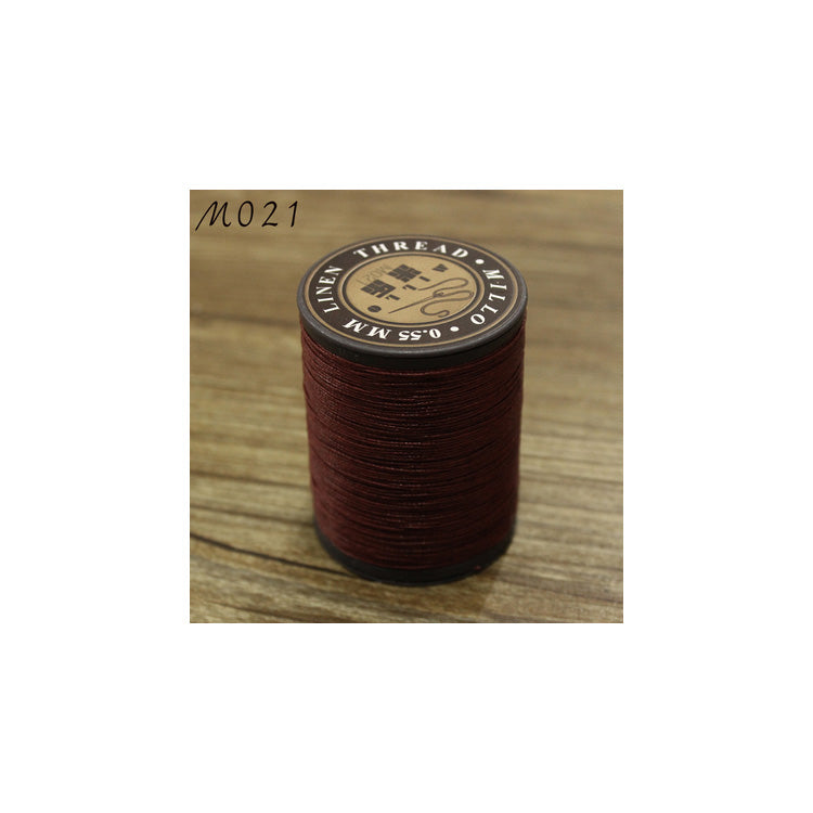Hilo encerado de lino puro profesional de 0,55 mm, 150 m, para coser a mano trabajos de artesanía en cuero