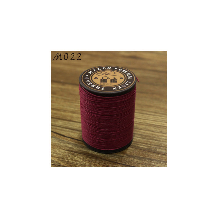 Hilo encerado de lino puro profesional de 0,55 mm, 150 m, para coser a mano trabajos de artesanía en cuero