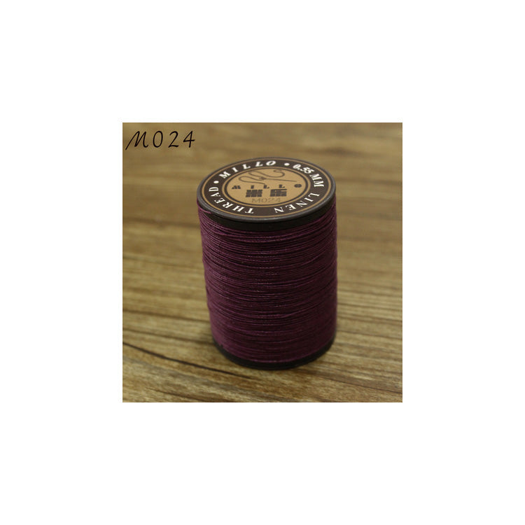 Hilo encerado de lino puro profesional de 0,55 mm, 150 m, para coser a mano trabajos de artesanía en cuero