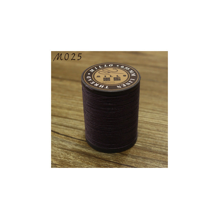 Hilo encerado de lino puro profesional de 0,55 mm, 150 m, para coser a mano trabajos de artesanía en cuero