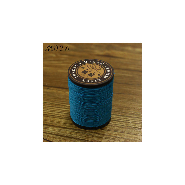 Hilo encerado de lino puro profesional de 0,55 mm, 150 m, para coser a mano trabajos de artesanía en cuero