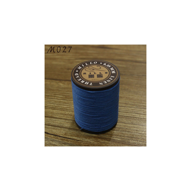 Hilo encerado de lino puro profesional de 0,55 mm, 150 m, para coser a mano trabajos de artesanía en cuero