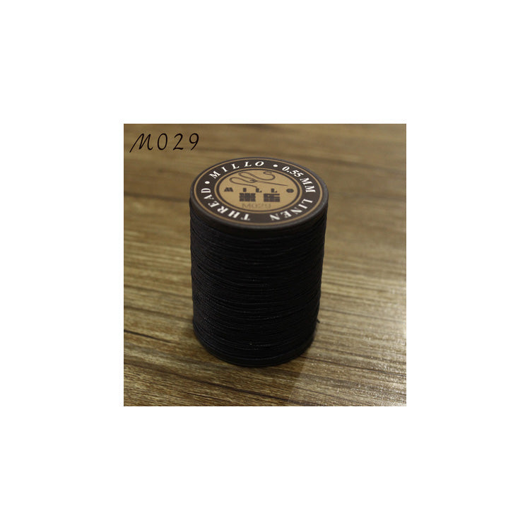 Hilo encerado de lino puro profesional de 0,55 mm, 150 m, para coser a mano trabajos de artesanía en cuero