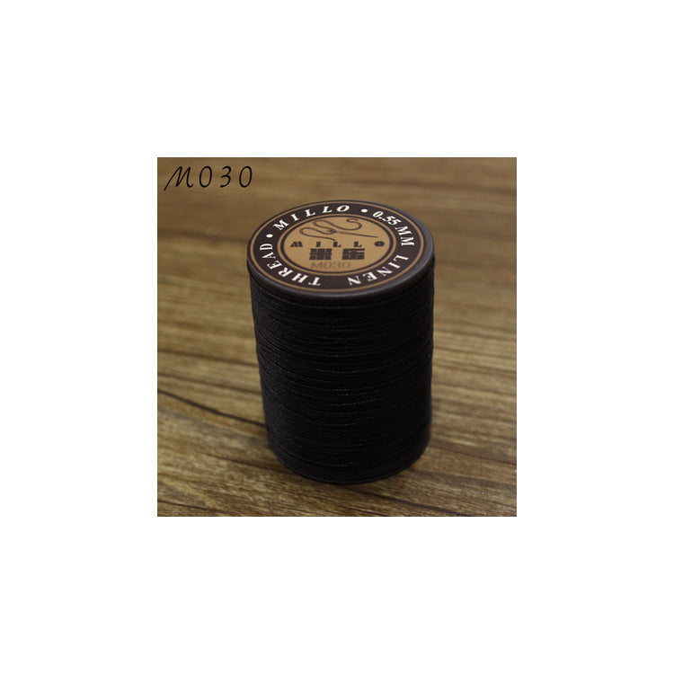 Hilo encerado de lino puro profesional de 0,55 mm, 150 m, para coser a mano trabajos de artesanía en cuero