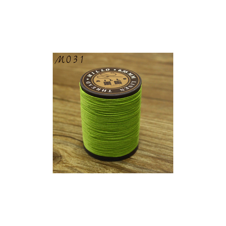 Hilo encerado de lino puro profesional de 0,55 mm, 150 m, para coser a mano trabajos de artesanía en cuero